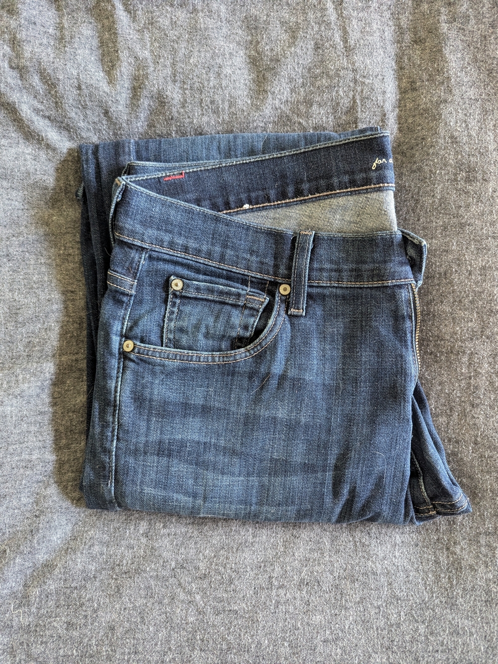 Men's Dark Blue 7 For All Kind Denim Jeans - Classic Straight Fit